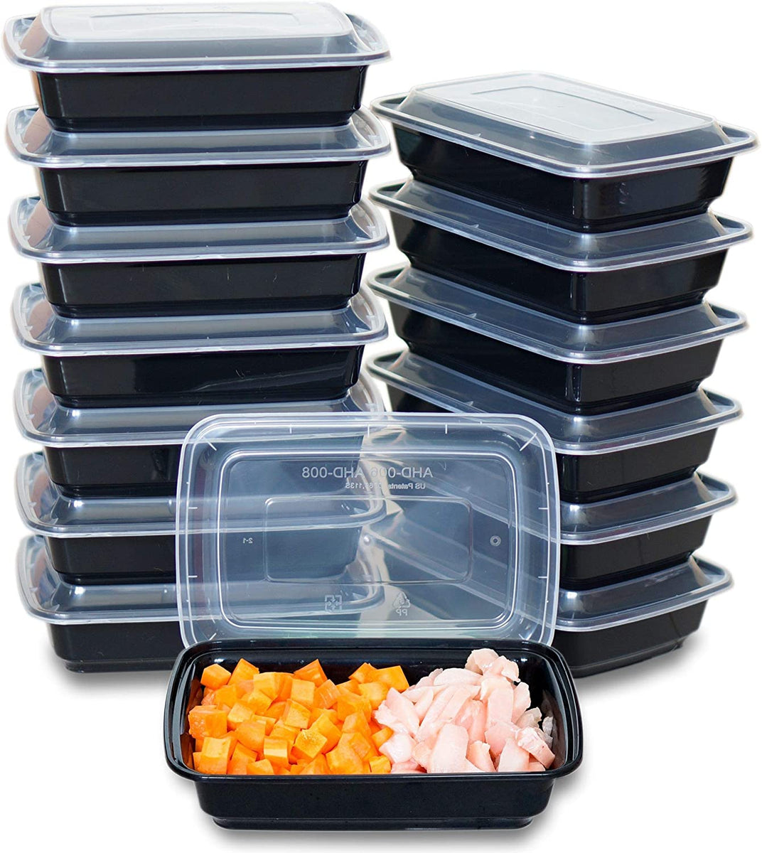 38 oz 50 Pack Meal Prep Containers Food Storage Disposable Plastic Lunch  Box