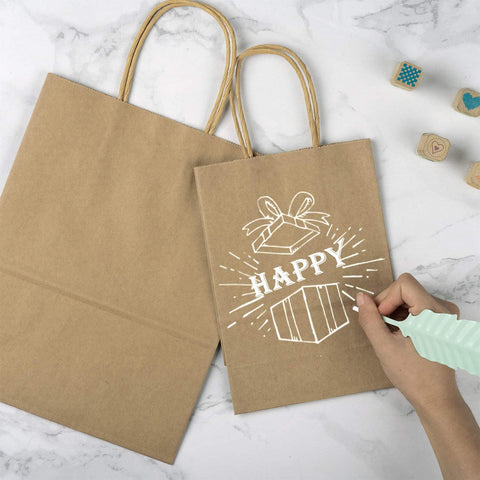 20/30pcs DIY Multifunction soft color paper bag with handles Festival gift  bag shopping bags kraft paper packing bag - AliExpress