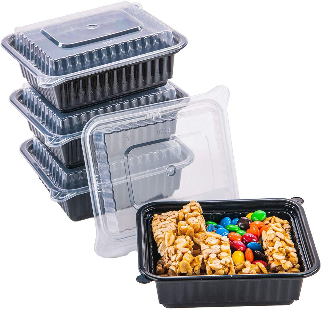 12oz PP Microwavable Meal Prep Container - Rectangular Food Containers &  Lids - Black - 150 ct