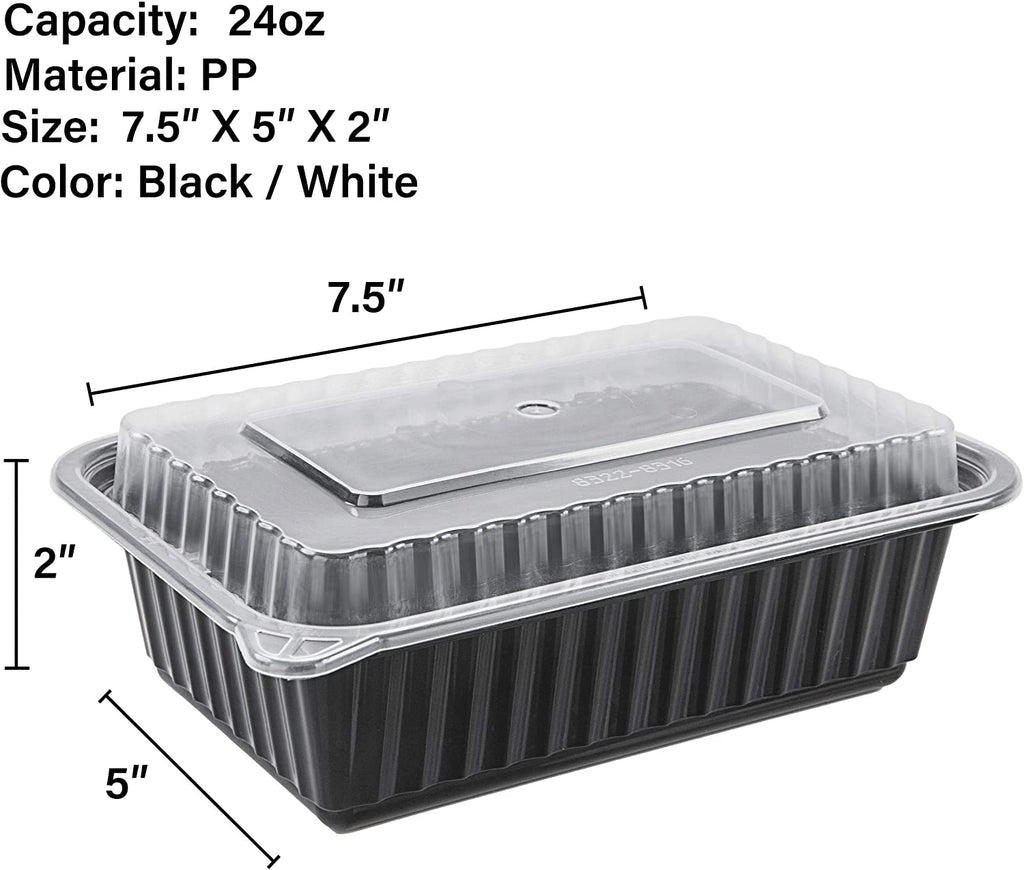 50-Pack Reusable Meal Prep Containers Microwave Safe Food Storage